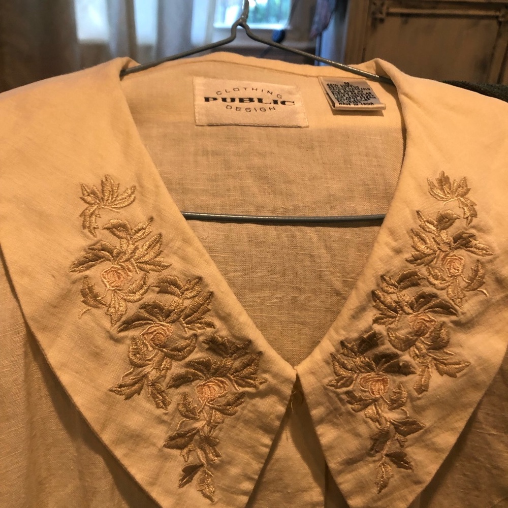 Vintage Public Clothing Design Cotton/Linen Size M